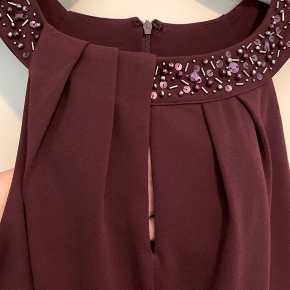 SLNY size 12 beaded halter neck sheath dress - Picture 10 of 16